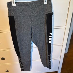 PINK Victoria's Secret Gray and Black Leggings